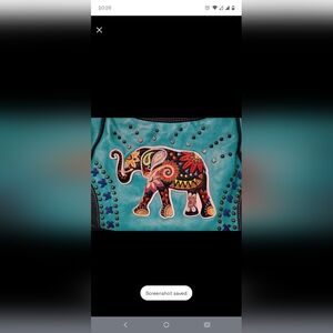 Teal western conceal and carry elephant purse